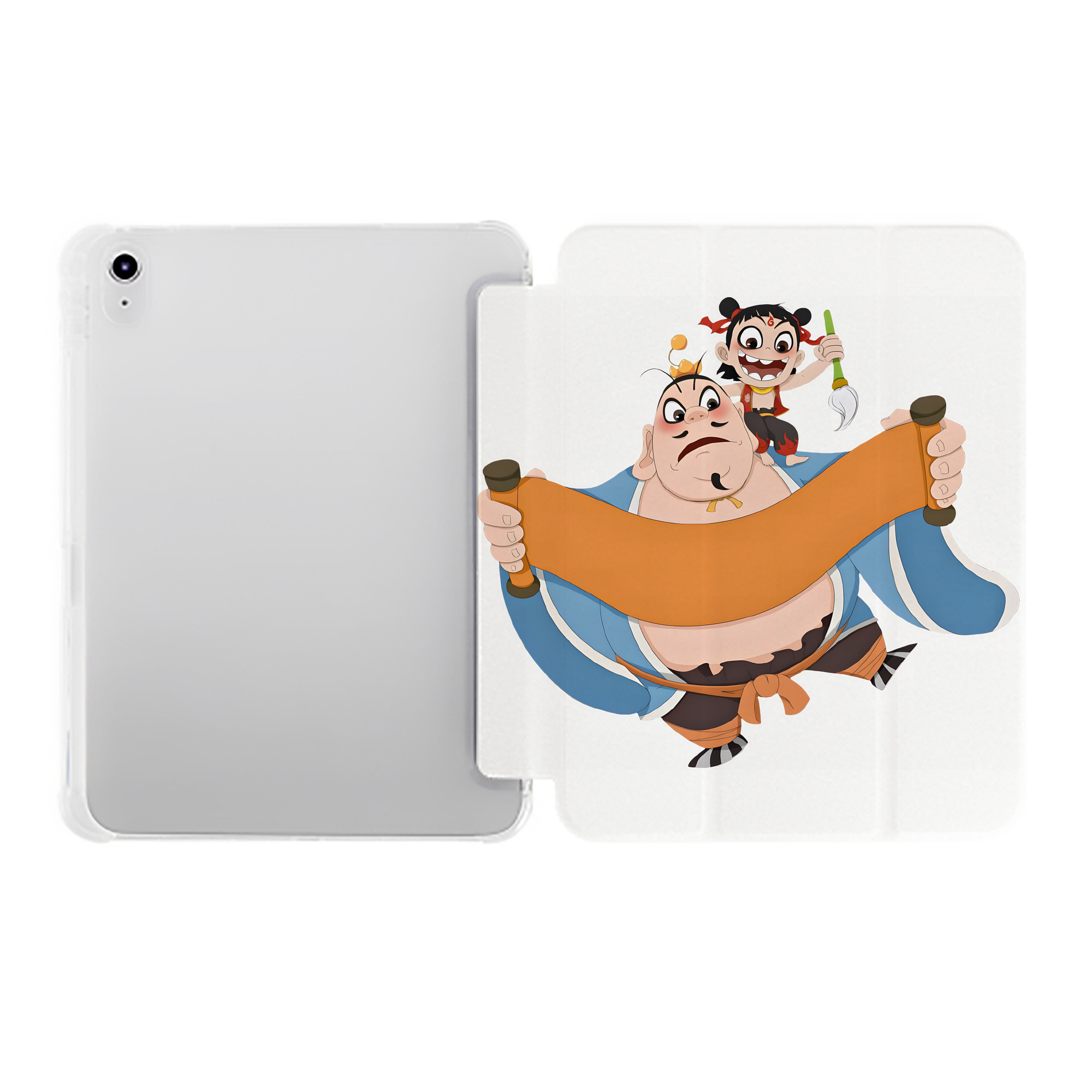 （画像用） Ne Zha 2 ナタ 魔童の大暴れ IPad ケース ペン収納付き 三つ折りスタンド PUレザー×シリコン 対応機種9.5/10.5/10.9インチ